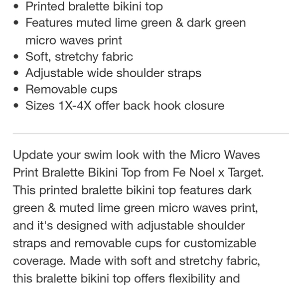 Fe Noel x Target Women's Mirco Waves Print Bralette Bikini Top - Picture 7 of 15